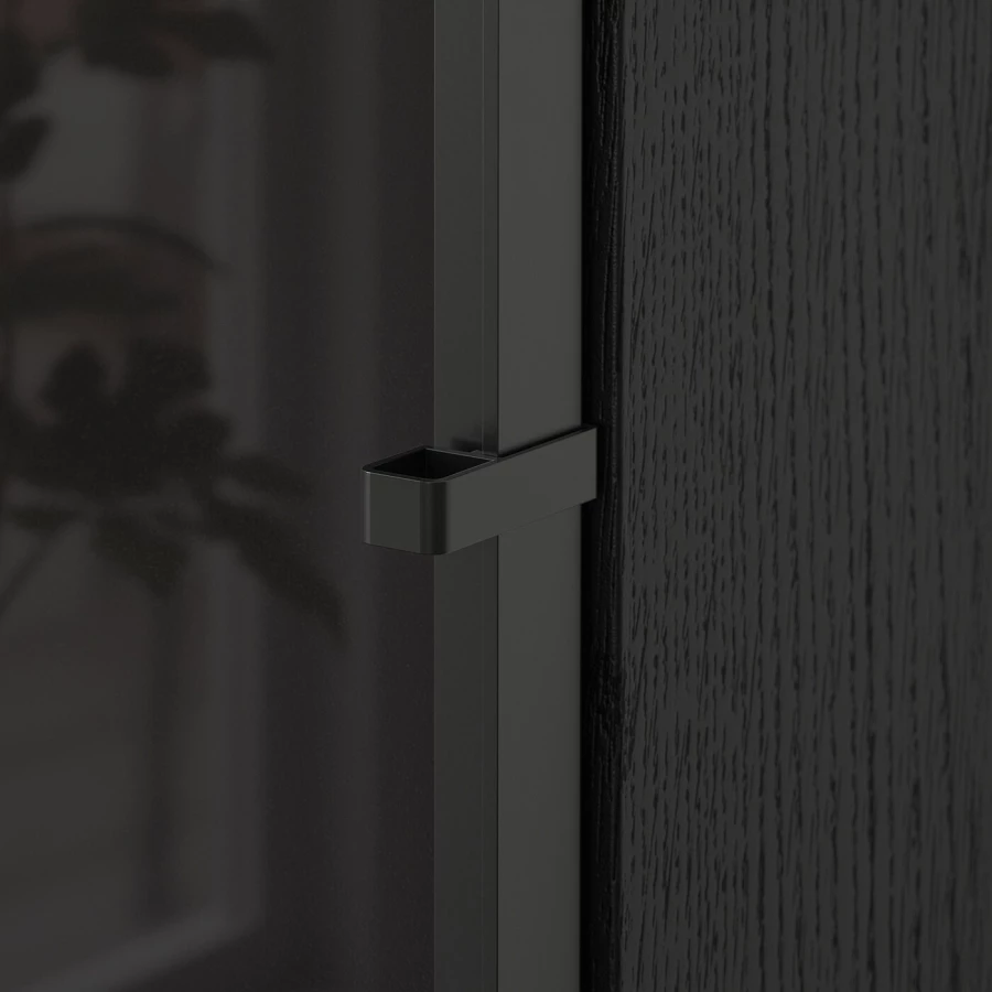 Стеклянная дверь - IKEA HÖGBO/HOGBO/ХЁГБО ИКЕА, 97х40 см, черный глянцевый (изображение №4)