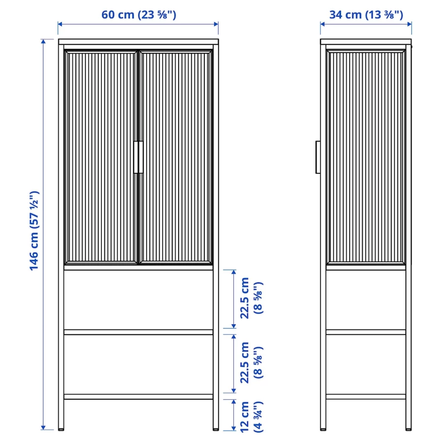 Шкаф-витрина - MOSSJÖN / MOSSJON IKEA/  МОССДЖОН  ИКЕА,  146х60 см,  серый (изображение №10)
