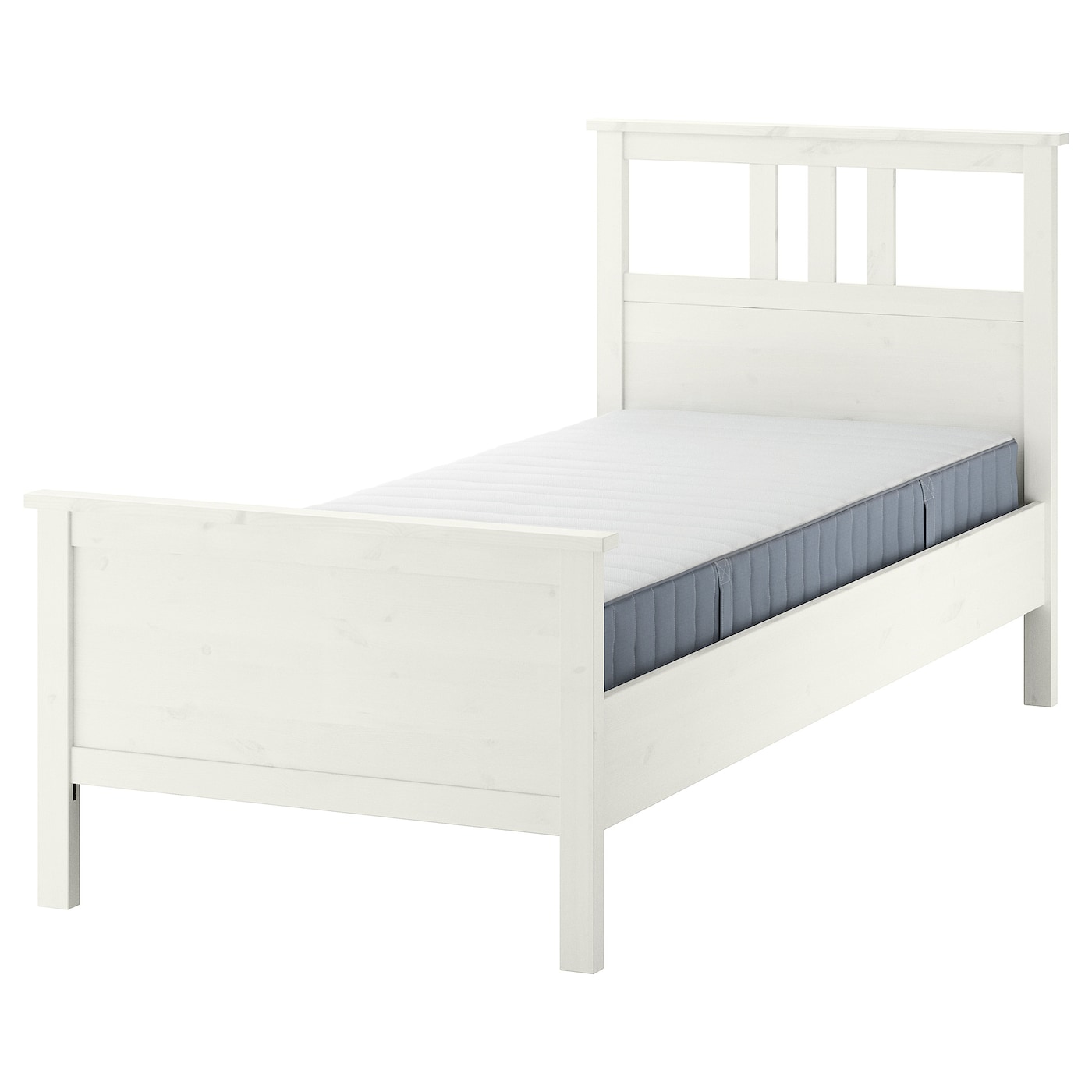 Кровать - IKEA HEMNES, 200х120 см, матрас средне-жесткий, белый, ХЕМНЭС ИКЕА