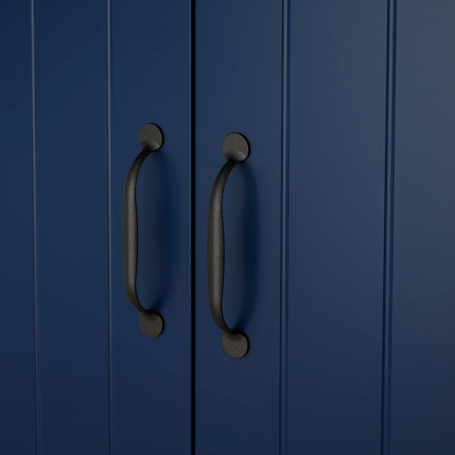 Шкаф - SKRUVBY  IKEA/ СКРУВБИ ИКЕА, 180х140  см, синий/под беленый дуб (изображение №5)