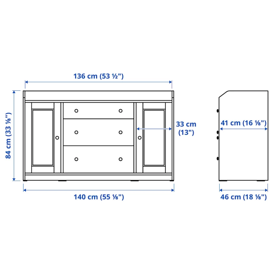 Шкаф - HAUGA IKEA/ ХАУГА ИКЕА,  140x84 см, серый (изображение №9)