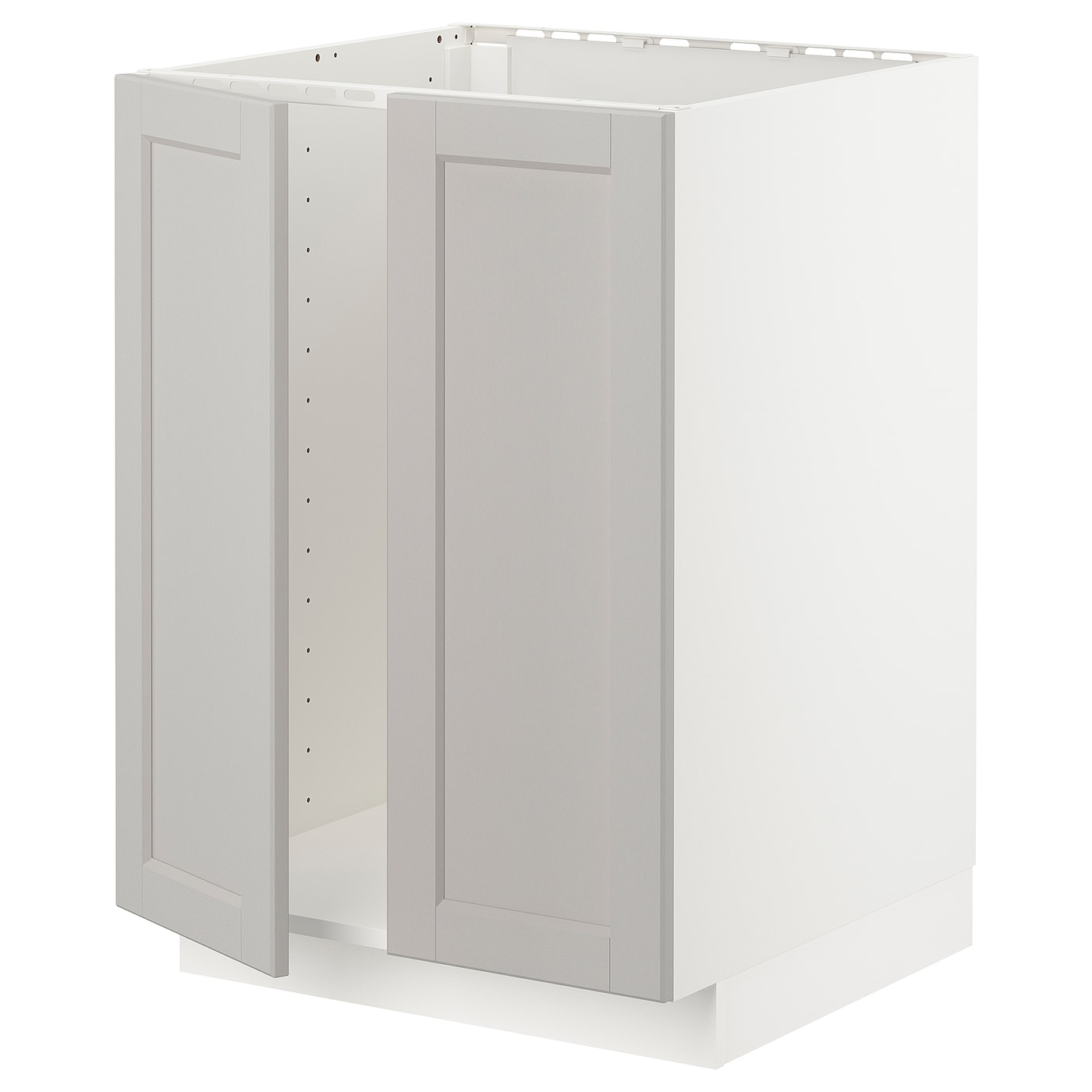 Шкаф под раковину/2 дверцы - METOD IKEA/ МЕТОД ИКЕА, 88х60 см. белый/серый