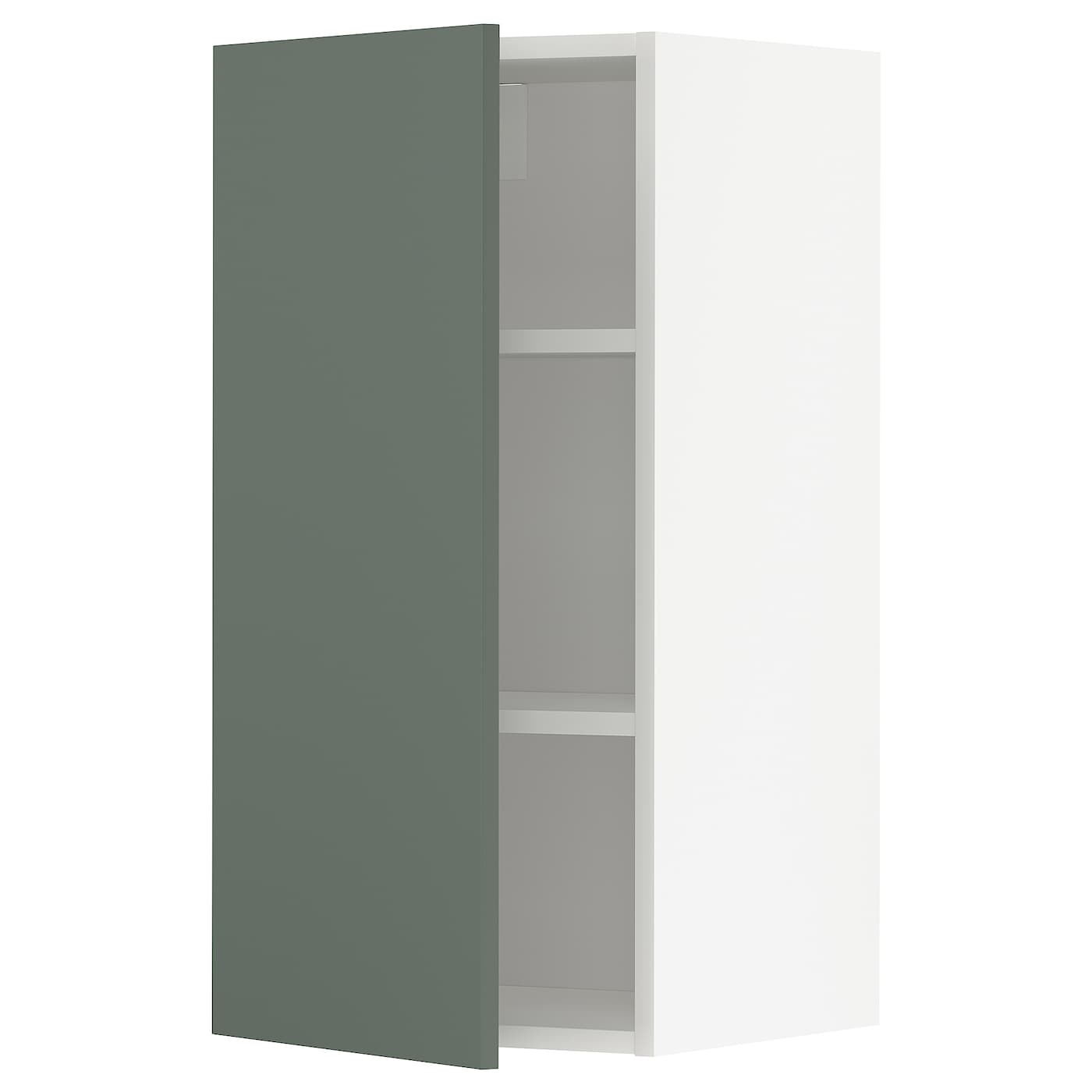 Навесной шкаф с полкой - METOD IKEA/ МЕТОД ИКЕА, 80х40 см, белый/темно-зеленый
