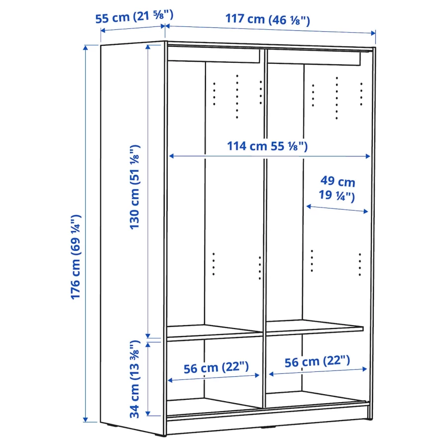 Шкаф-купе - RAKKESTAD  IKEA/ РАККЕСТАД ИКЕА, 176х117 см, черный (изображение №5)