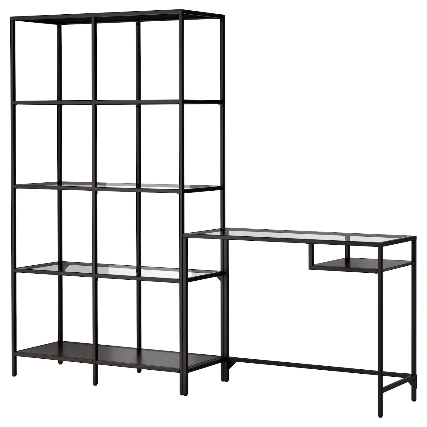 Книжный шкаф - VITTSJÖ /VITTSJO IKEA/ ВИТШЕ ИКЕА,   200х36 см, черный
