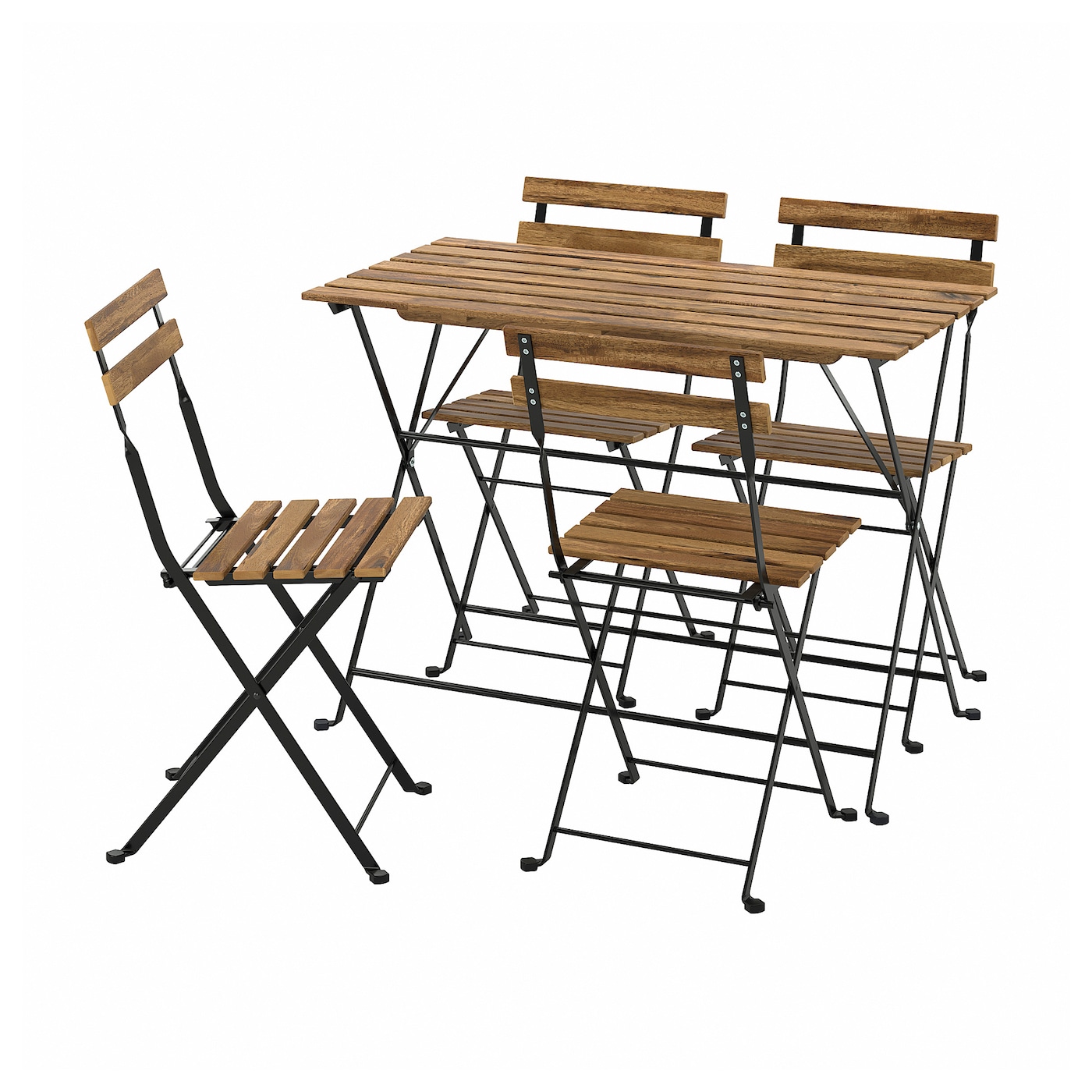 Складной комплект из стула и стола - IKEA TÄRNÖ/TARNO/ ТЭРНО  ИКЕА, 102х96х6 см  , коричневый/черный
