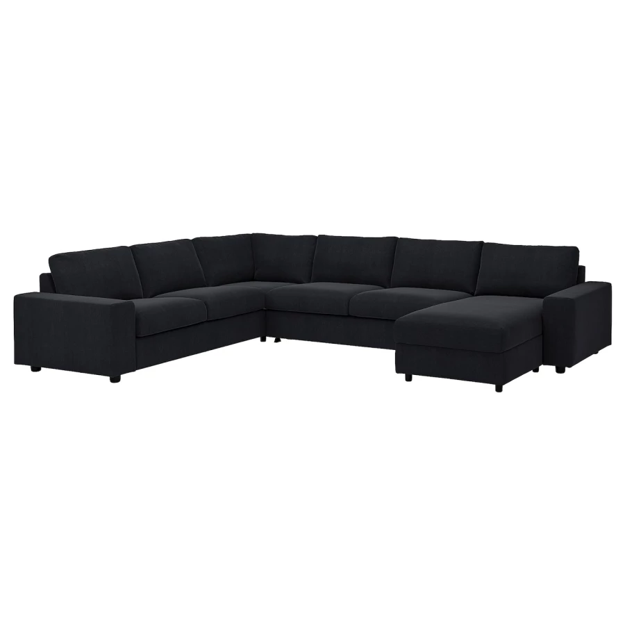 Чехол на угловой диван - IKEA VIMLE/ВИМЛЕ ИКЕА, 140х53 см  черный (изображение №1)