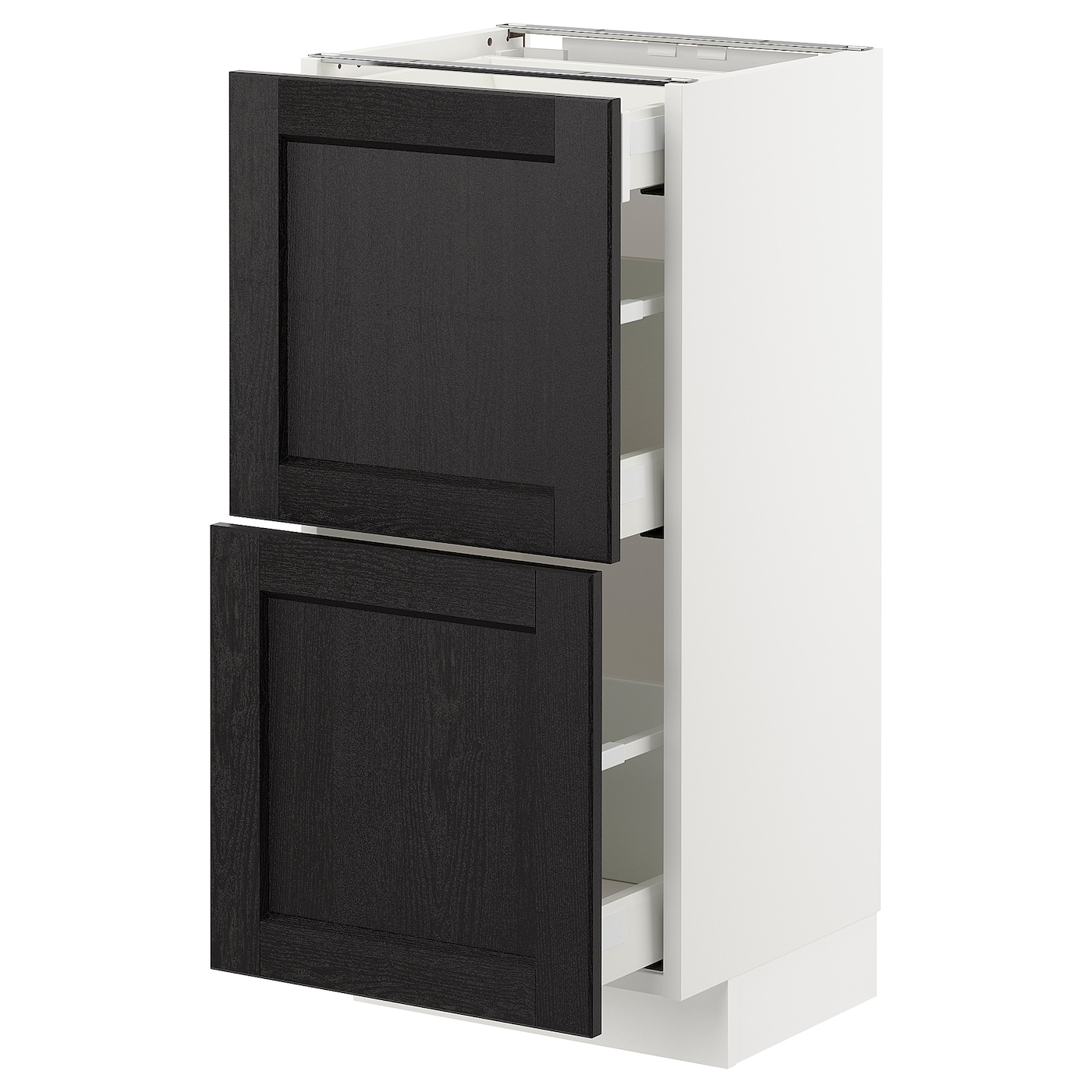 Напольный кухонный шкаф  - IKEA METOD MAXIMERA, 88x39,5x40см, белый/черный, МЕТОД МАКСИМЕРА ИКЕА