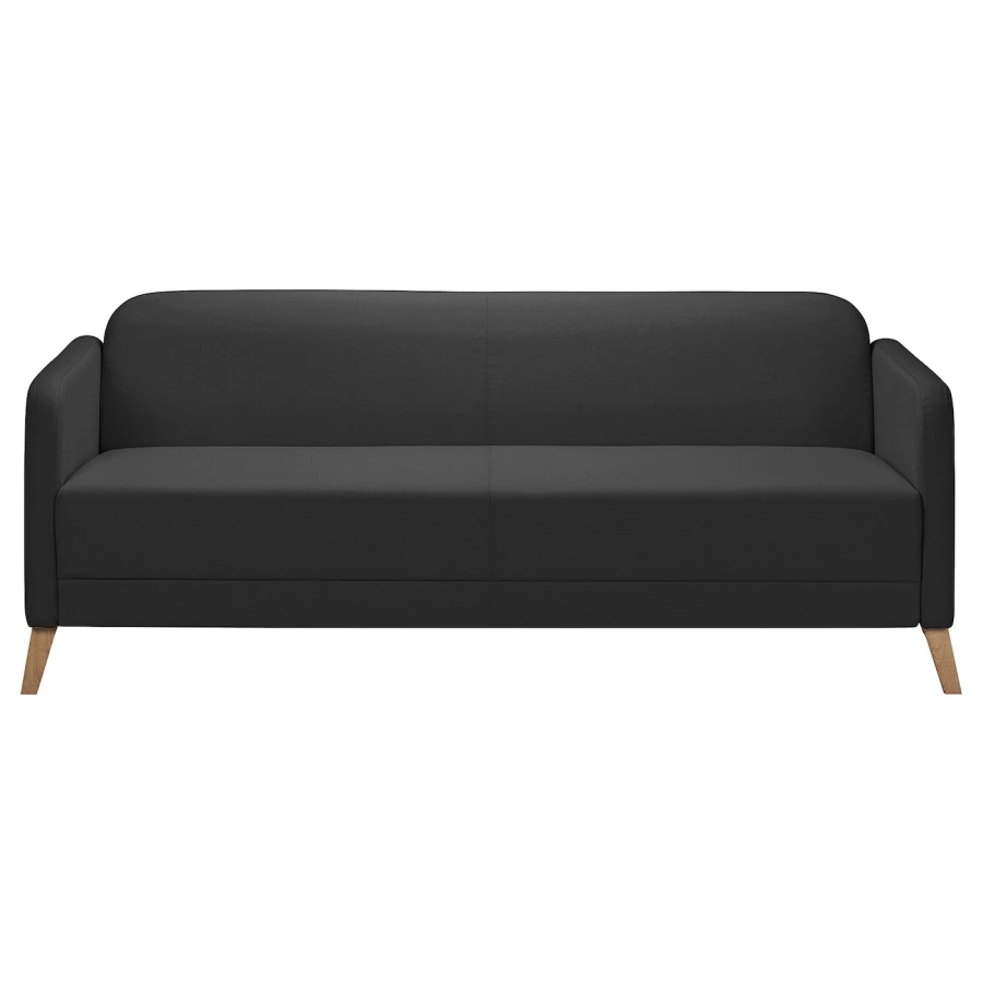 3-местный диван - IKEA LINANÄS/LINANAS, 76x80,5x197см, черный, ЛИНАНАС ИКЕА (изображение №2)