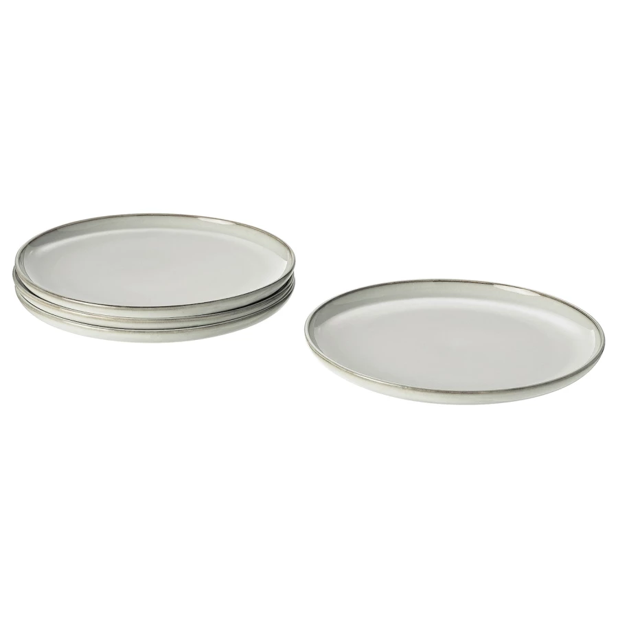 Набор тарелок, 4 шт. - IKEA GLADELIG, 25 см, серый, ГЛАДЕЛИГ ИКЕА (изображение №1)