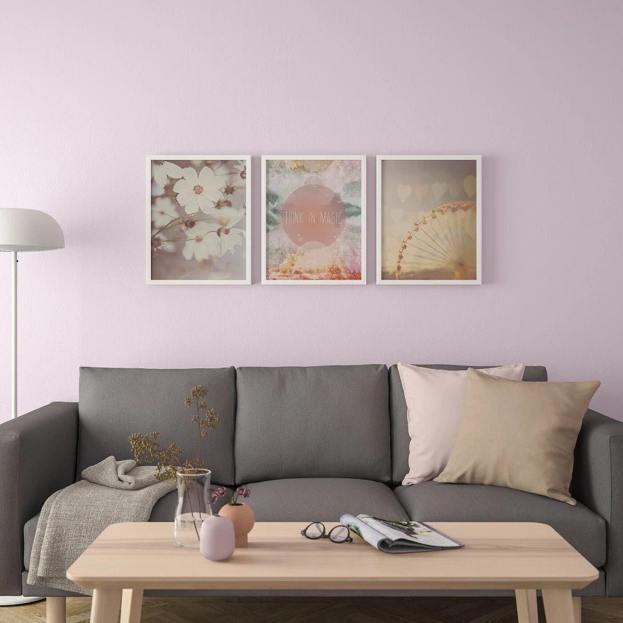 Постер, 3 шт. - IKEA BILD, 40х50 см, «Розовый мир», БИЛЬД ИКЕА (изображение №2)