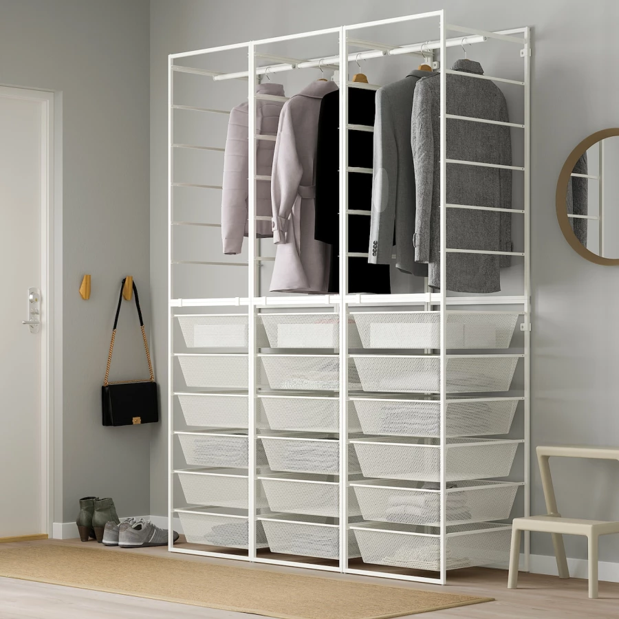 Открытый шкаф - JONAXEL IKEA/ЙОНАХЕЛЬ ИКЕА, 51х148х207 см, белый (изображение №4)