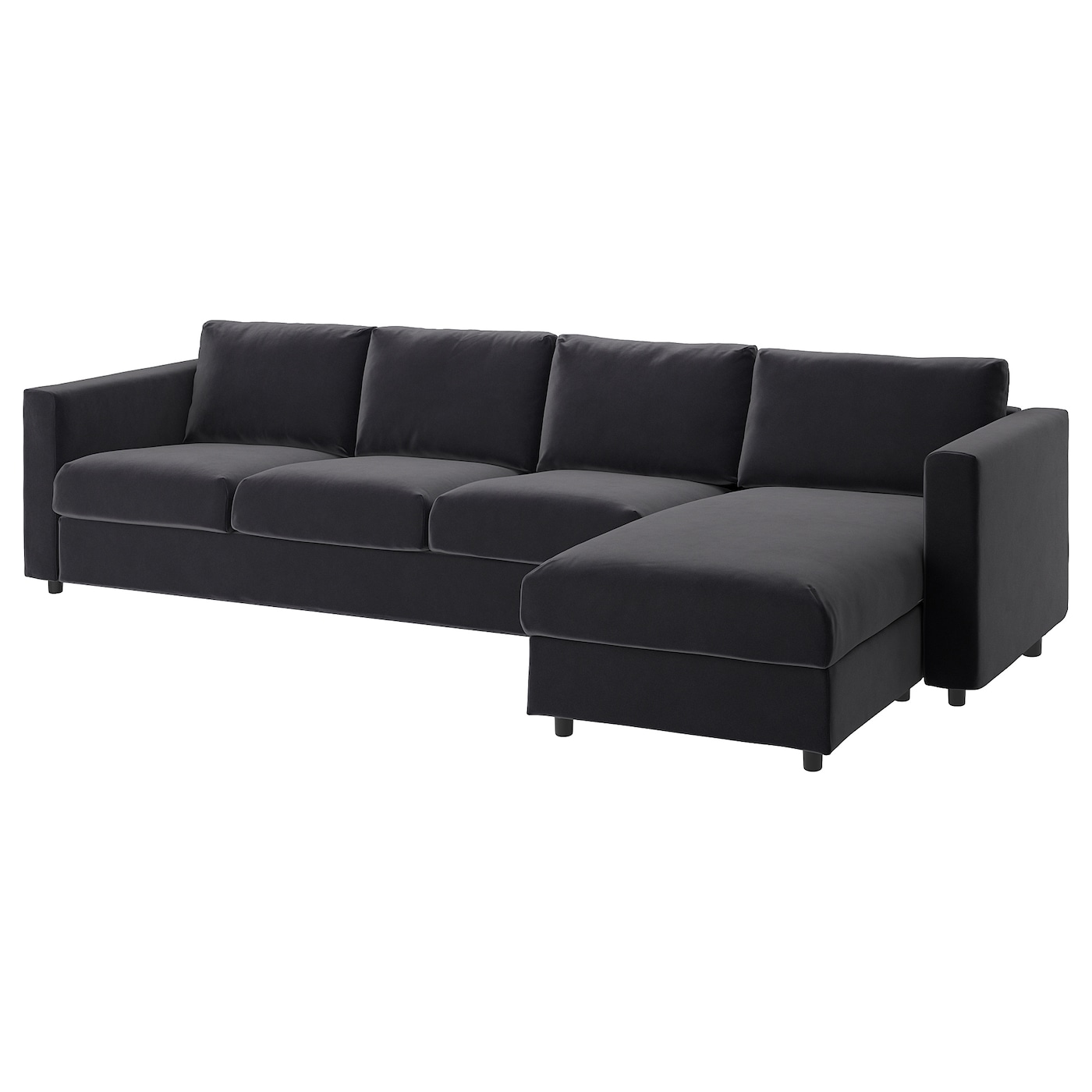 VIMLE Чехол на 4-местный диван с шезлонгом/Дьюпарп темно-серый ИКЕА