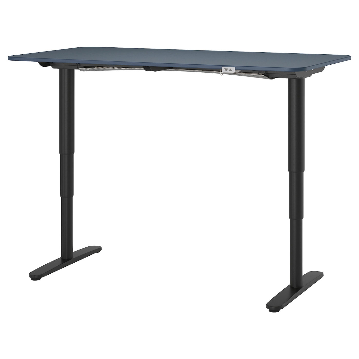 Письменный стол - IKEA BEKANT, 160х80х65-125 см, синий/черный, БЕКАНТ ИКЕА