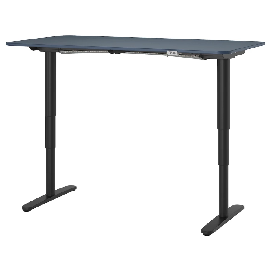 Письменный стол - IKEA BEKANT, 160х80х65-125 см, синий/черный, БЕКАНТ ИКЕА (изображение №1)