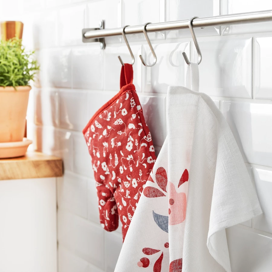 Кухонное полотенце - IKEA INAMARIA, 55х45 см, белый, ИНАМАРИЯ ИКЕА (изображение №4)