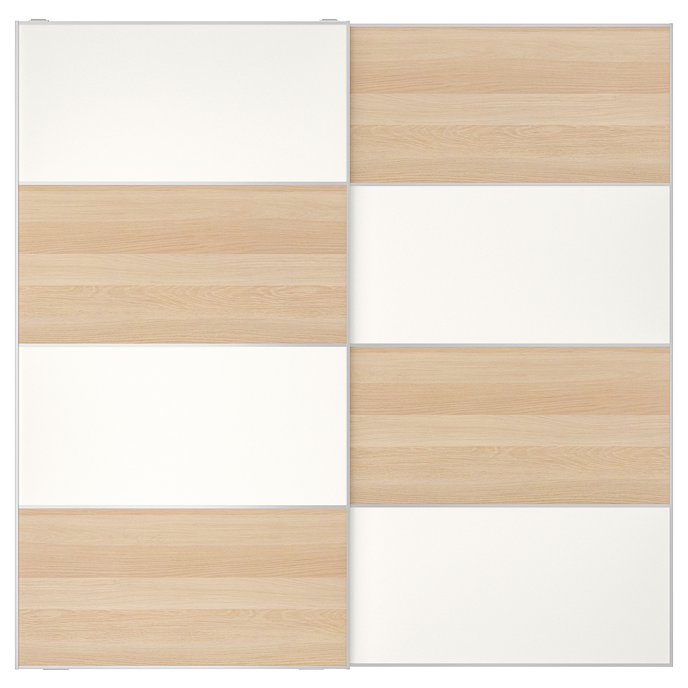 Пара раздвижных дверных рам - IKEA MEHAMN /МЕХАМН ИКЕА, 200х201 см, белый / бежевый