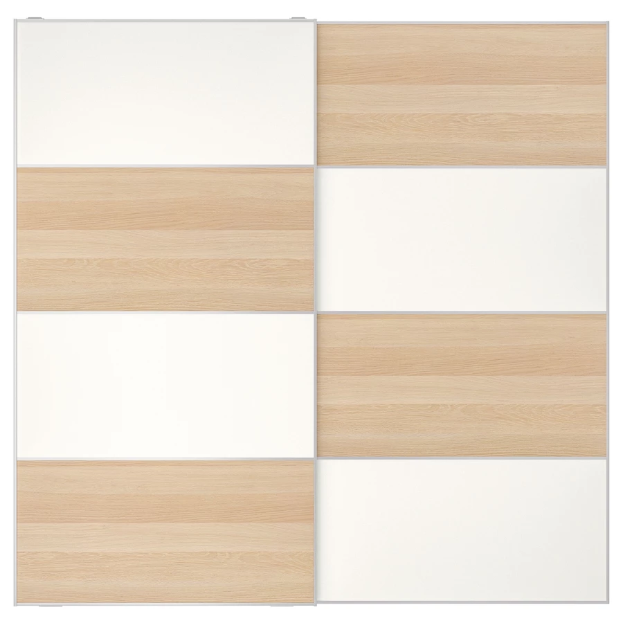 Пара раздвижных дверных рам - IKEA MEHAMN /МЕХАМН ИКЕА, 200х201 см, белый / бежевый (изображение №1)