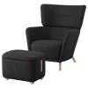 Кресло с подлокотником и пуф - IKEA OSKARSHAMN, 82х96х101 см, черный, ОСКАРСХАМН ИКЕА
