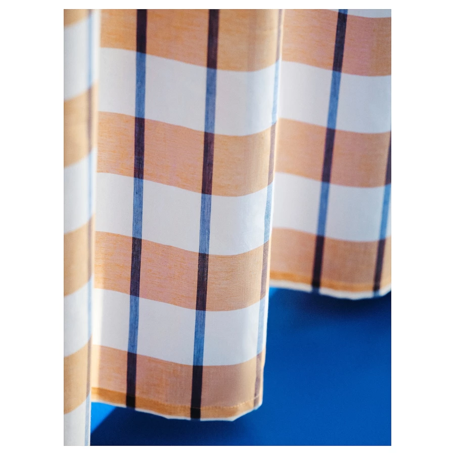 Штора - IKEA GLANSHAGTORN, 300х300 см, оранжевый/белый/синий, ГЛАНШАГТОРН ИКЕА (изображение №3)