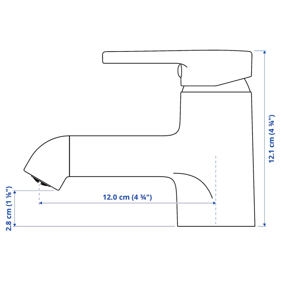 Смесители для ванны - SALJEN IKEA/ САЛЬЕН ИКЕА, 12 см, черный (изображение №4)