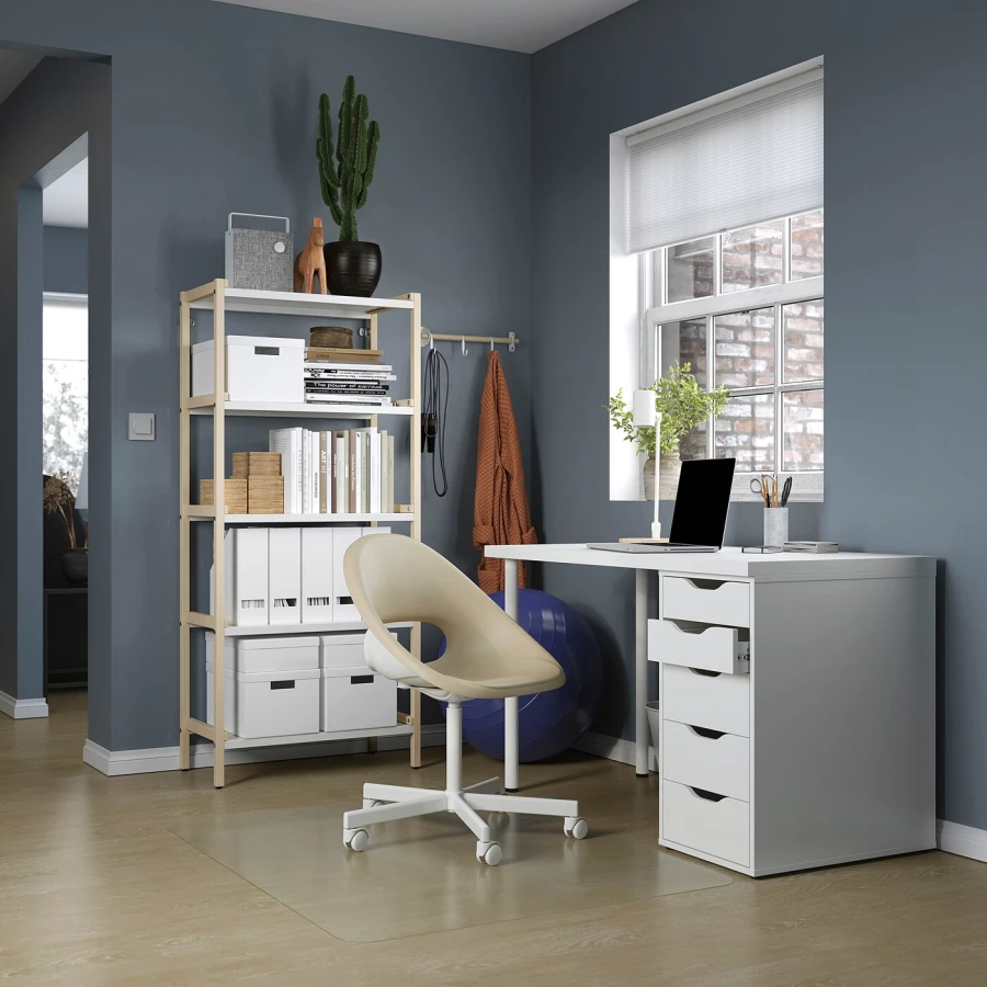 Письменный стол с ящиком - IKEA LAGKAPTEN/ALEX, 120x60 см, белый, АЛЕКС/ЛАГКАПТЕН ИКЕА (изображение №5)
