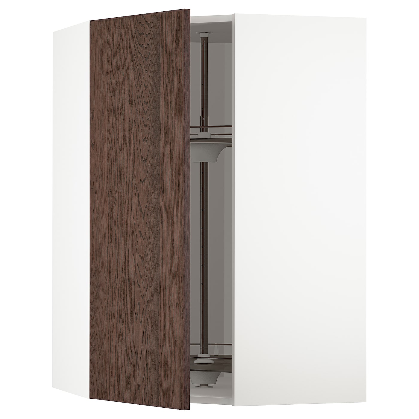 Угловой навесной шкаф с каруселью - METOD  IKEA/  МЕТОД ИКЕА, 100х68 см, белый/коричневый