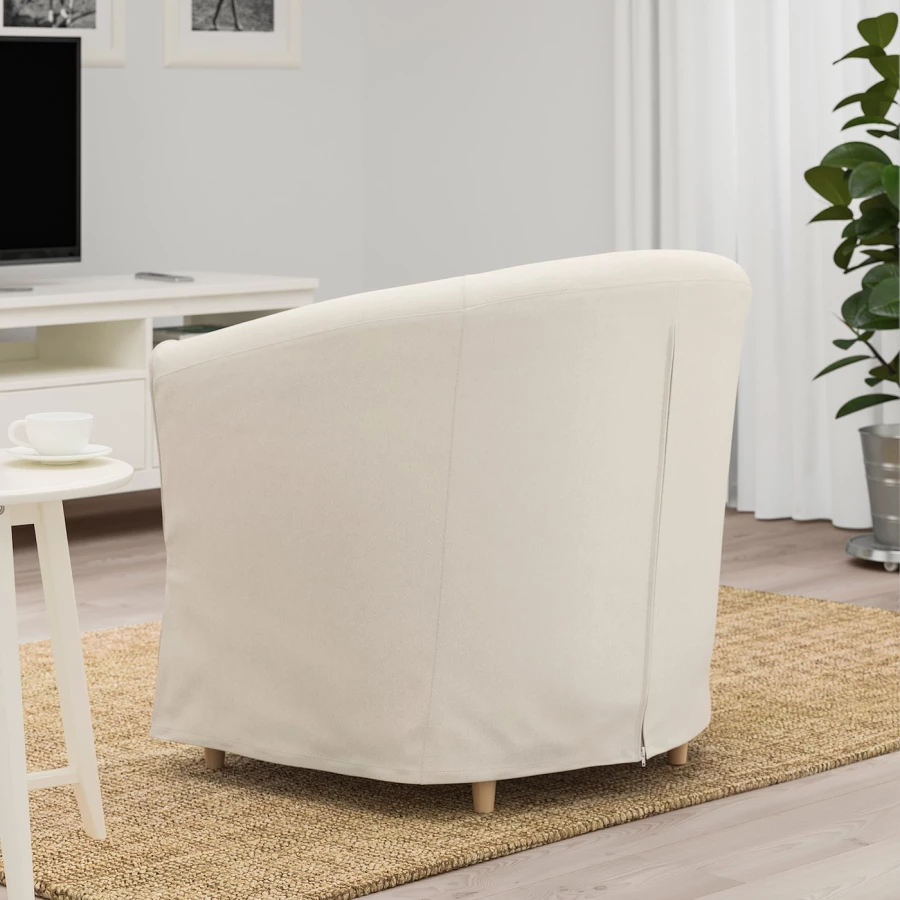 Кресло с подлокотниками - IKEA TULLSTA, 79х69х78 см, бежевый, ТУЛЛЬСТА ИКЕА (изображение №3)