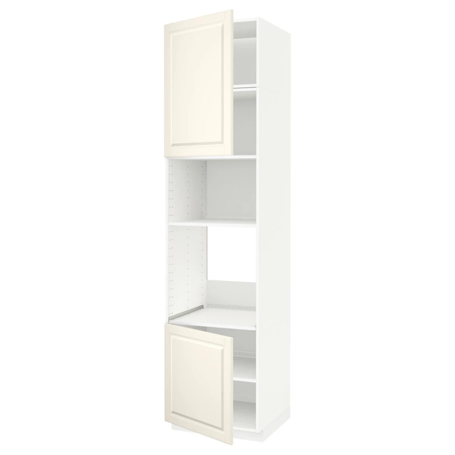 Высокий кухонный шкаф - IKEA METOD/МЕТОД ИКЕА, 240х60х60 см, белый/кремовый (изображение №1)