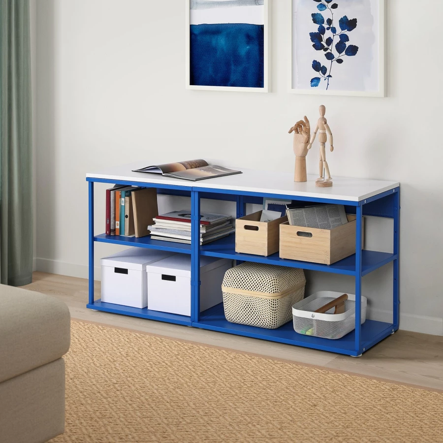 Стеллаж - IKEA PLATSA, 140х42х63 см, синий, ПЛАТСА ИКЕА (изображение №3)