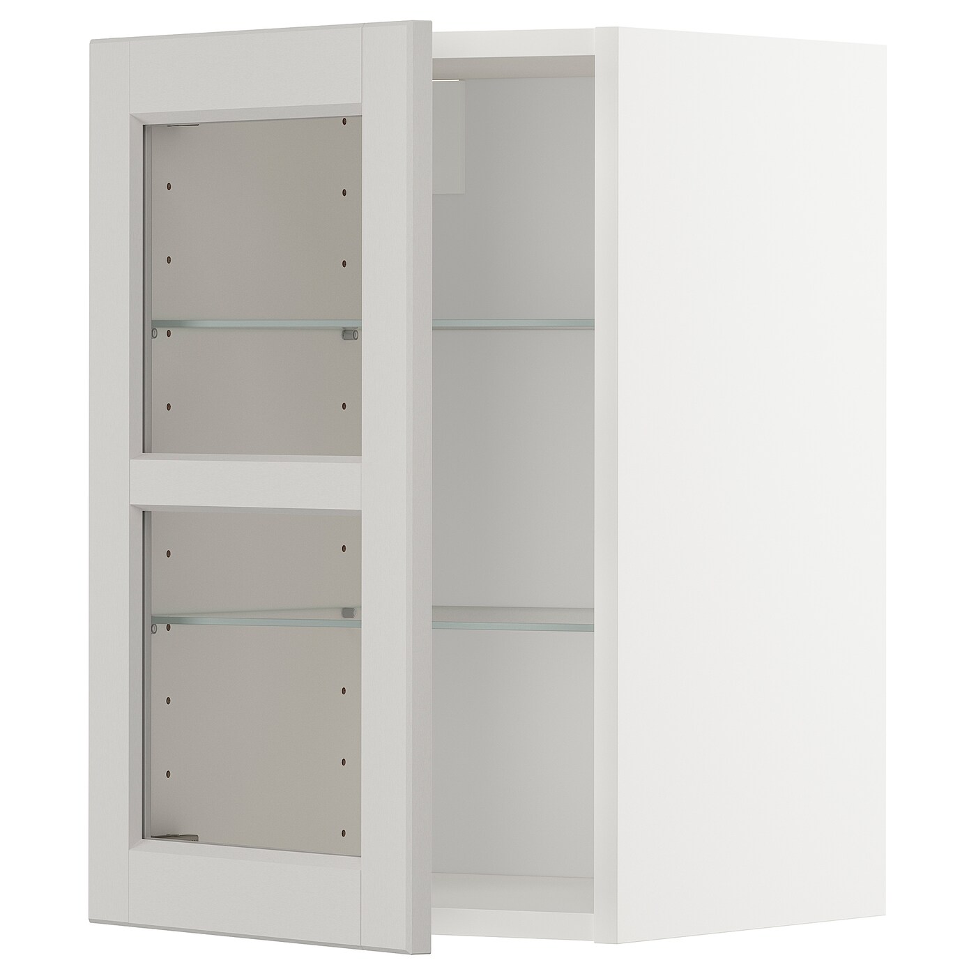 Шкаф со стеклянными дверцами  - METOD  IKEA/  МЕТОД ИКЕА, 60х40 см, белый/светло-серый