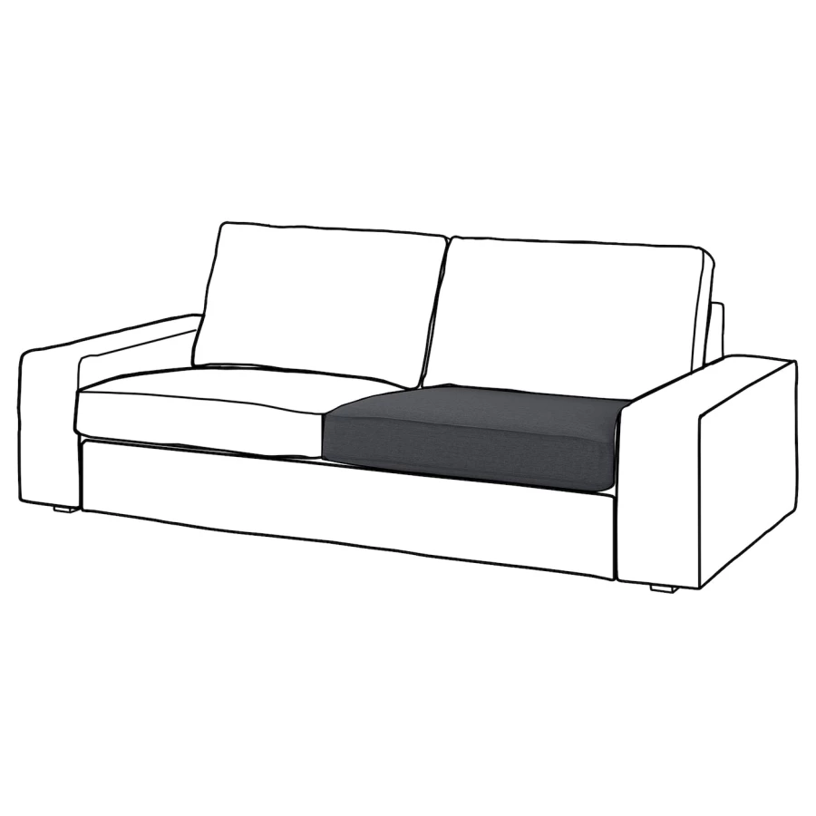 Внутренняя подушка сиденья для дивана - IKEA KIVIK/КИВИК ИКЕА, 74х20х91 см, черный (изображение №2)