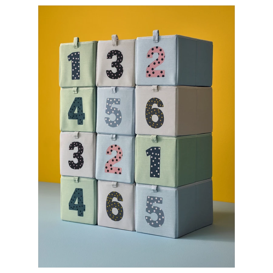 Коробка - BARNDRÖM /  BARNDRОM IKEA/  БАРНДРЁМ  ИКЕА,  17х17 см, серый/зеленый/голубой (изображение №9)