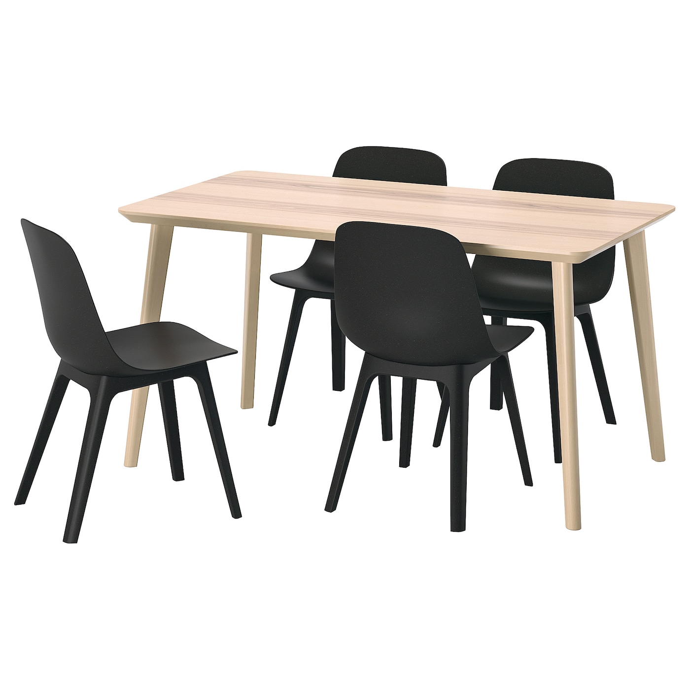 Набор кухонных столов- LISABO/ODGER IKEA/ ЛИСАБО/ОДГЕР ИКЕА, 140х78х74 см, черный/бежевый