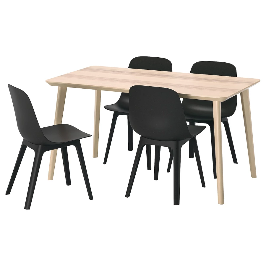 Набор кухонных столов- LISABO/ODGER IKEA/ ЛИСАБО/ОДГЕР ИКЕА, 140х78х74 см, черный/бежевый (изображение №1)