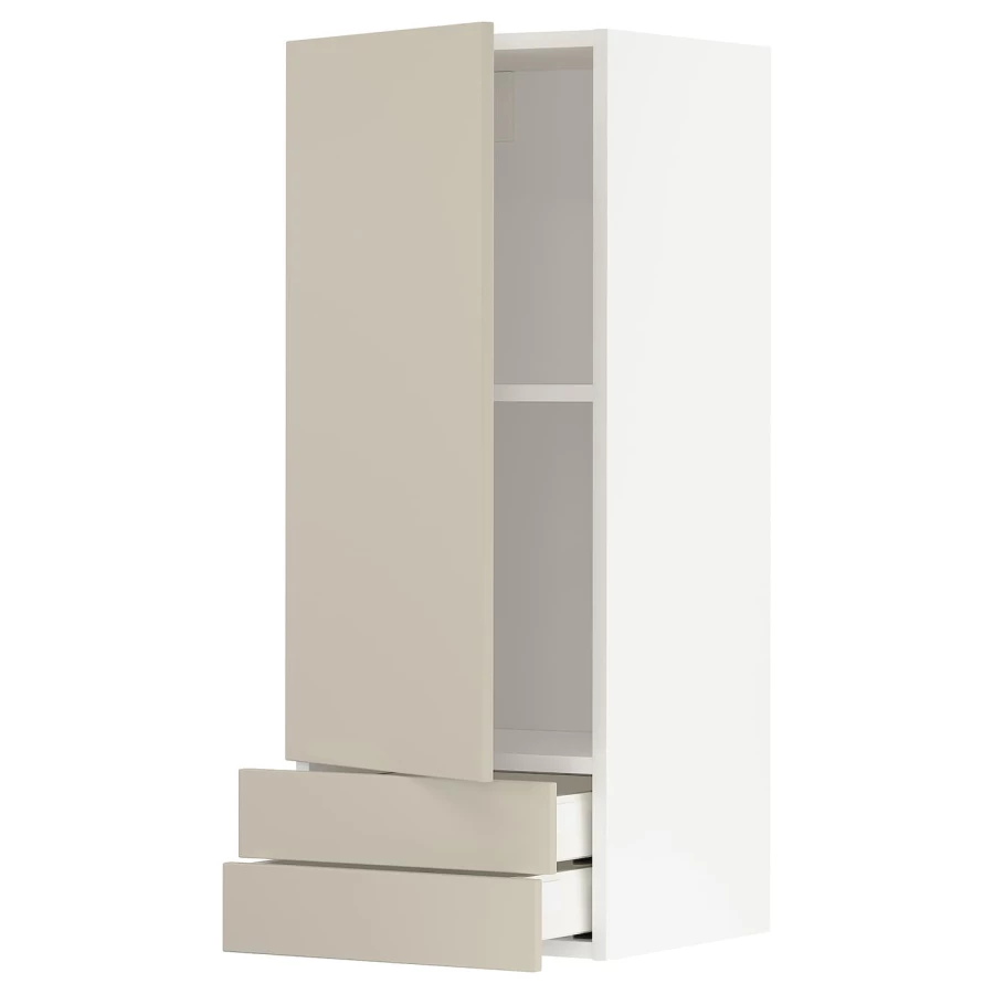 Навесной шкаф с полкой - METOD/MAXIMERA  IKEA/ МЕТОД /МАКСИМЕРА ИКЕА, 100х40 см, белый/бежевый (изображение №1)