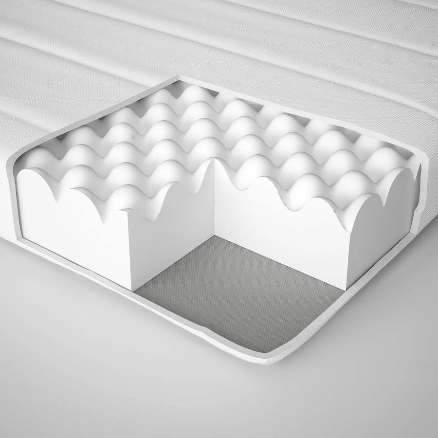 Матрас для односпальной кровати - AFJALL  IKEA/ АФЬЕЛЛЬ ИКЕА, 80x200 см, белый (изображение №3)