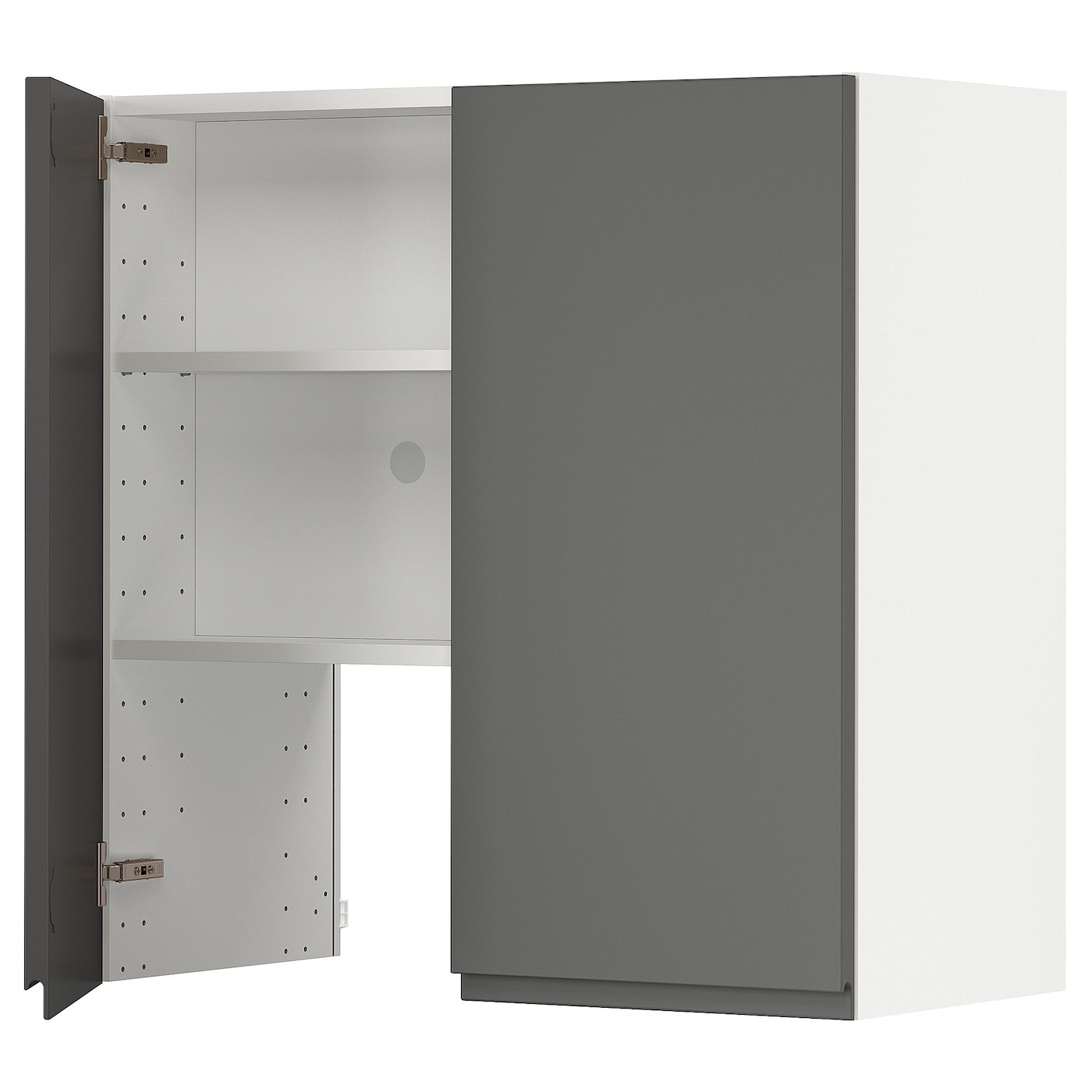 Навесной шкаф с полкой - METOD IKEA/ МЕТОД ИКЕА, 80х80 см, белый/серый