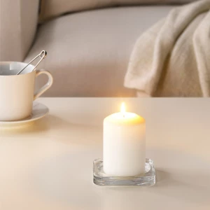 Второе фото. Блочная свеча - IKEA LÄTTNAD/LATTNAD/ЛЭТТНАД ИКЕА, 10х6,8 см, белый