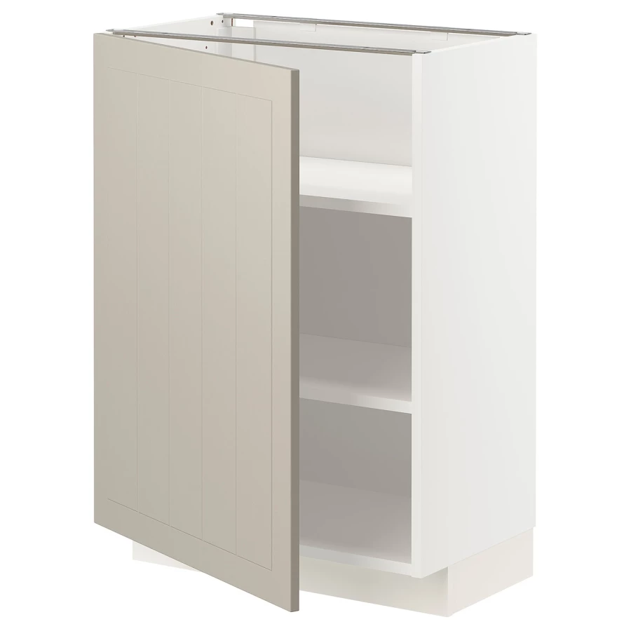 Напольный шкаф - METOD IKEA/ МЕТОД ИКЕА,  88х60 см, белый/бежевый (изображение №1)