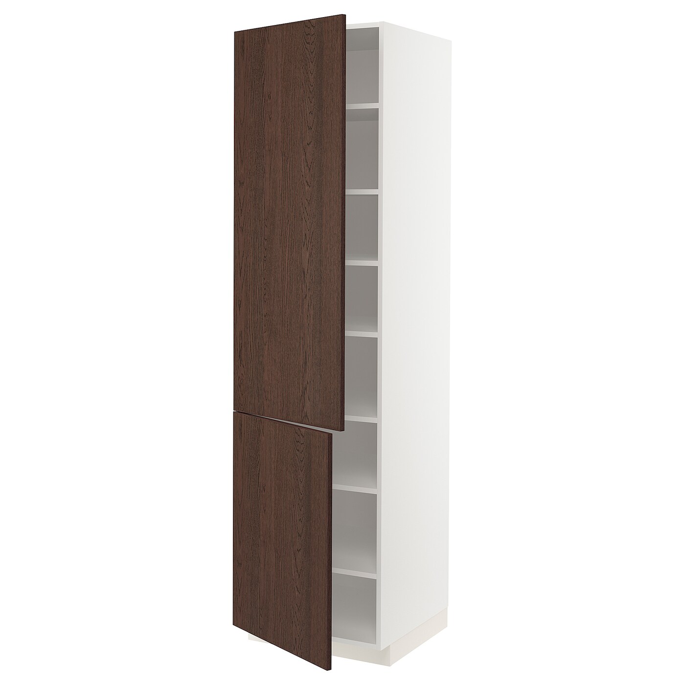 Высокий шкаф - IKEA METOD/МЕТОД ИКЕА, 220х60х60 см, белый/коричневый