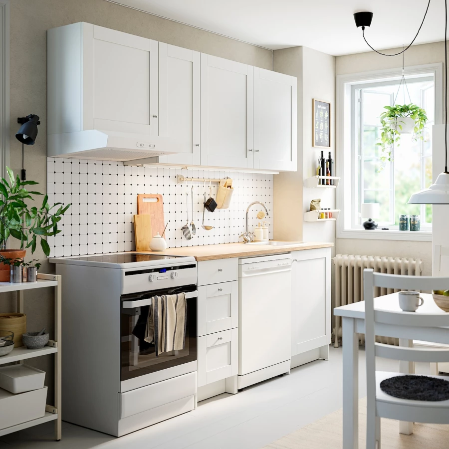 Комбинация кухонная прямая - KNOXHULT IKEA/ КНОКСХУЛЬТ ИКЕА,, белый/под беленный дуб (изображение №2)