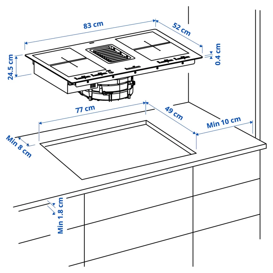 Индукционная варочная панель - FÖRDELAKTIG / FОRDELAKTIG IKEA/ ФОРДЕЛАКТИГ ИКЕА,  83 см, черный (изображение №13)