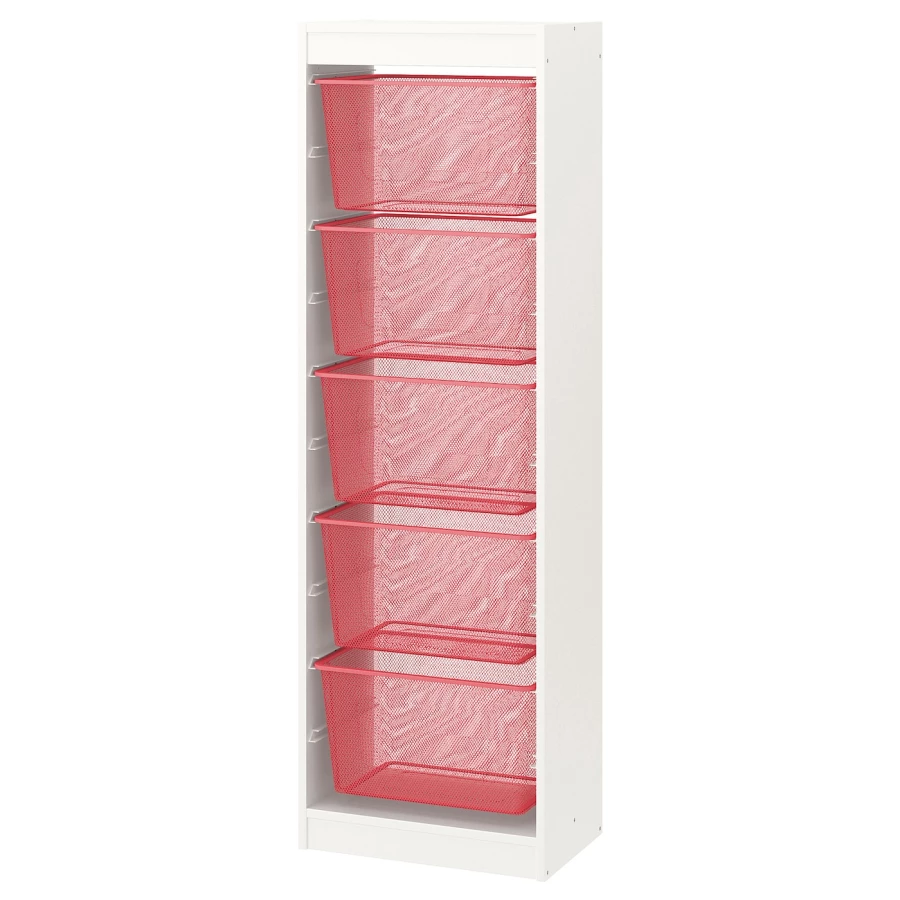 Стеллаж - IKEA TROFAST, 46х30х145 см, белый/ярко-красный, ТРУФАСТ ИКЕА (изображение №1)