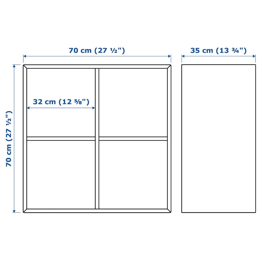 Настенный стеллаж - IKEAEKET, 70x35x70 см, темно-серый, ЭКЕТ ИКЕА (изображение №6)