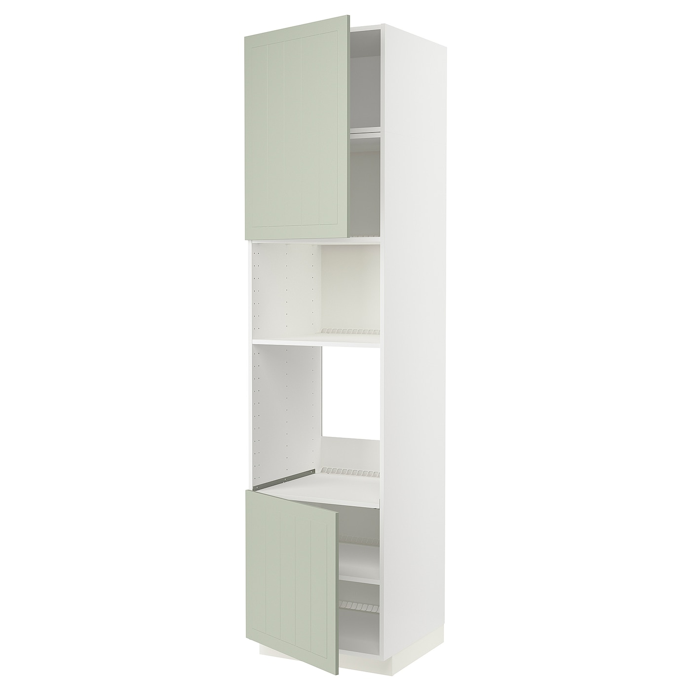 Кухонный шкаф-пенал - IKEA METOD/МЕТОД ИКЕА, 240х60х60 см, белый/зеленый