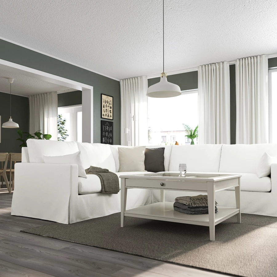4-местный угловой диван - IKEA HYLTARP, 93x264см, белый, ХИЛТАРП ИКЕА (изображение №2)
