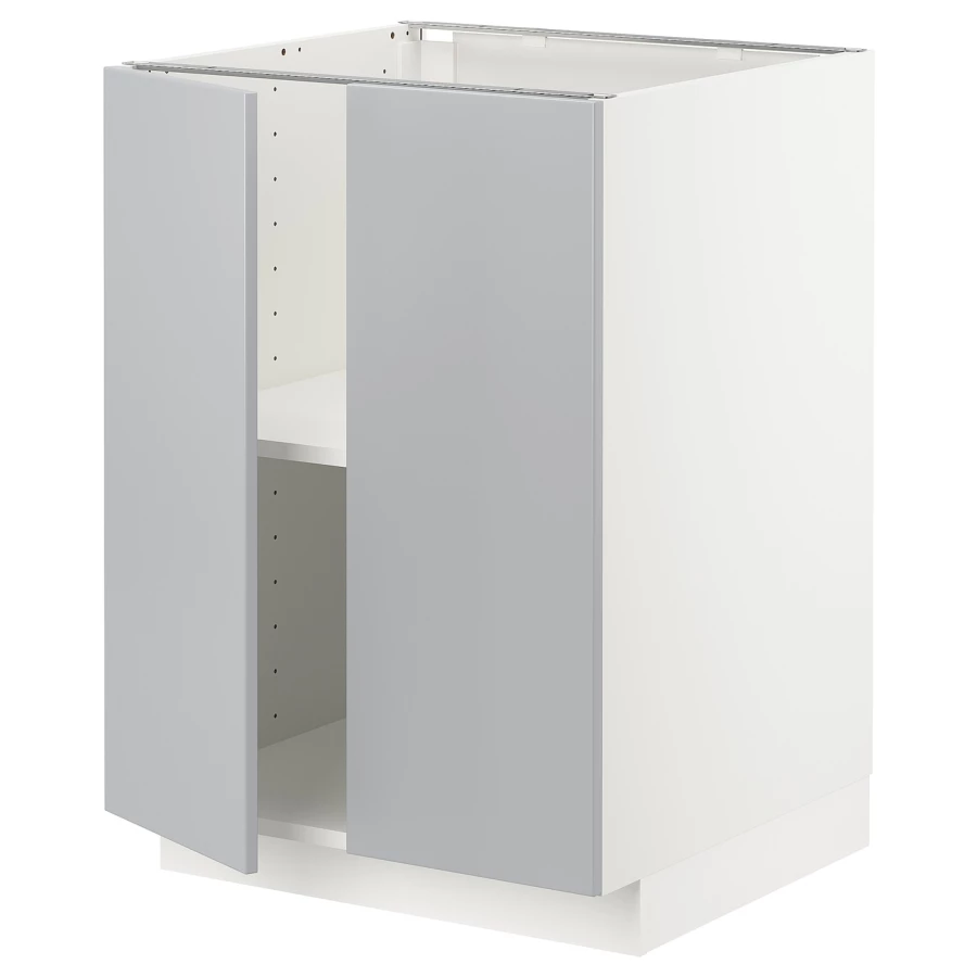 Напольный шкаф - IKEA METOD, 88x62x60см, белый/светло-серый, МЕТОД ИКЕА (изображение №1)