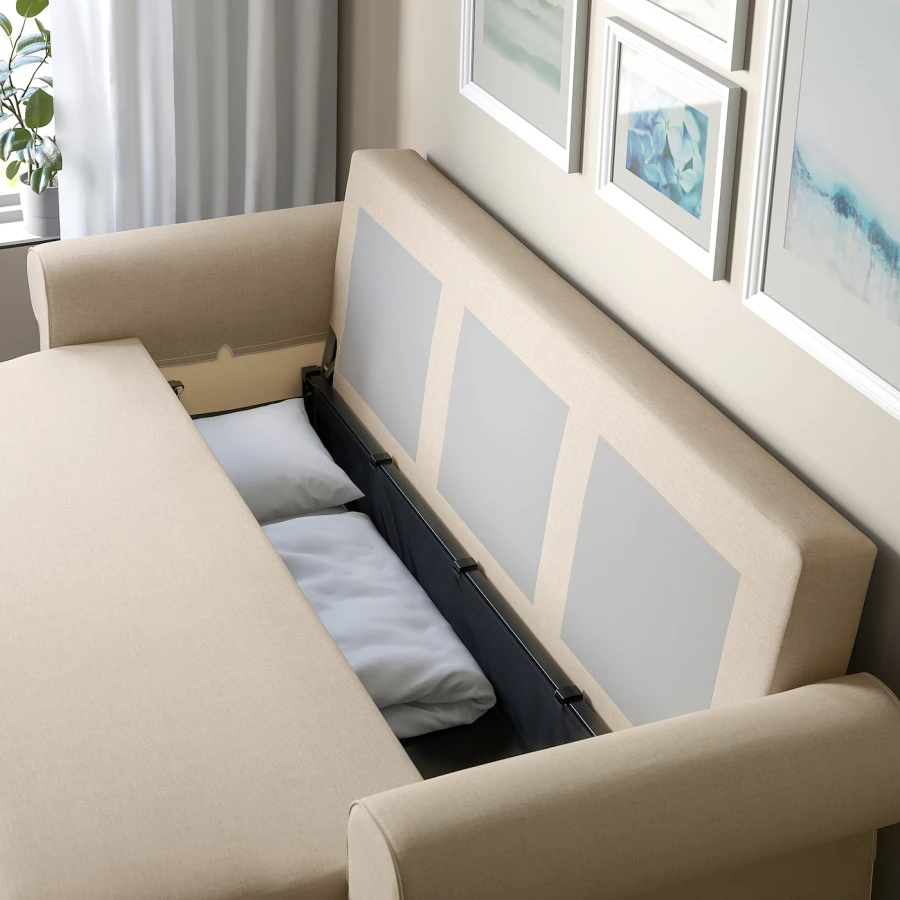 Диван-кровать 3-местный - IKEA VRETSTORP, 91x96x244см, бежевый, ВРЕТСТОРП ИКЕА (изображение №4)
