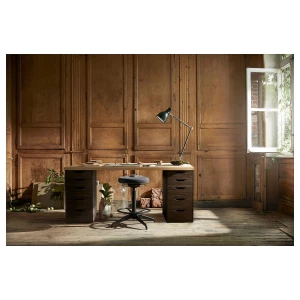 Второе фото. Письменный стол с ящиками - IKEA LAGKAPTEN/ALEX, 140х60 см, под беленый дуб/черный, ЛАГКАПТЕН/АЛЕКС ИКЕА